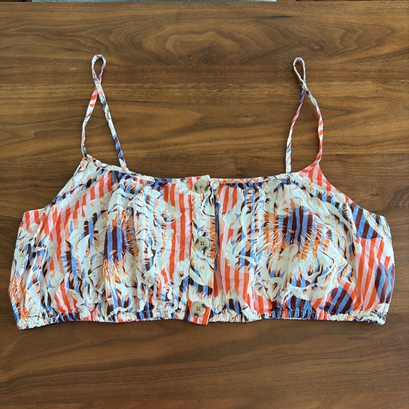 By Anthropologie Button-Front Cropped Festival Tank Size XL - Picture 4 of 6